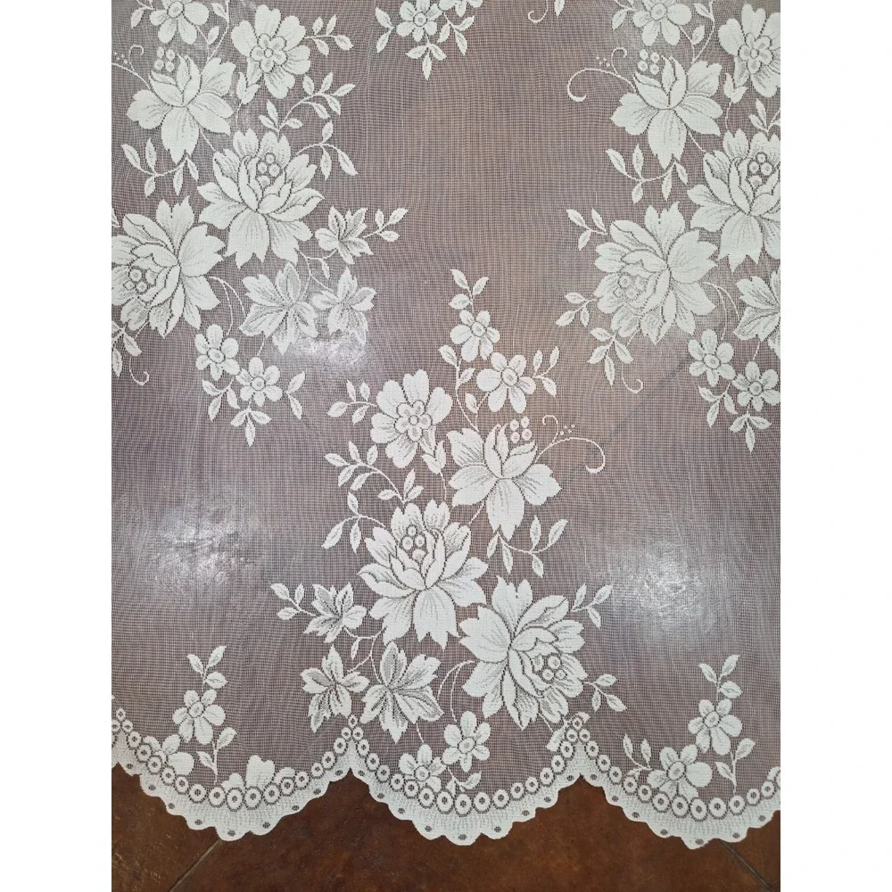 3 Vtg Y2K Floral Lace Curtain Panels 54x82
